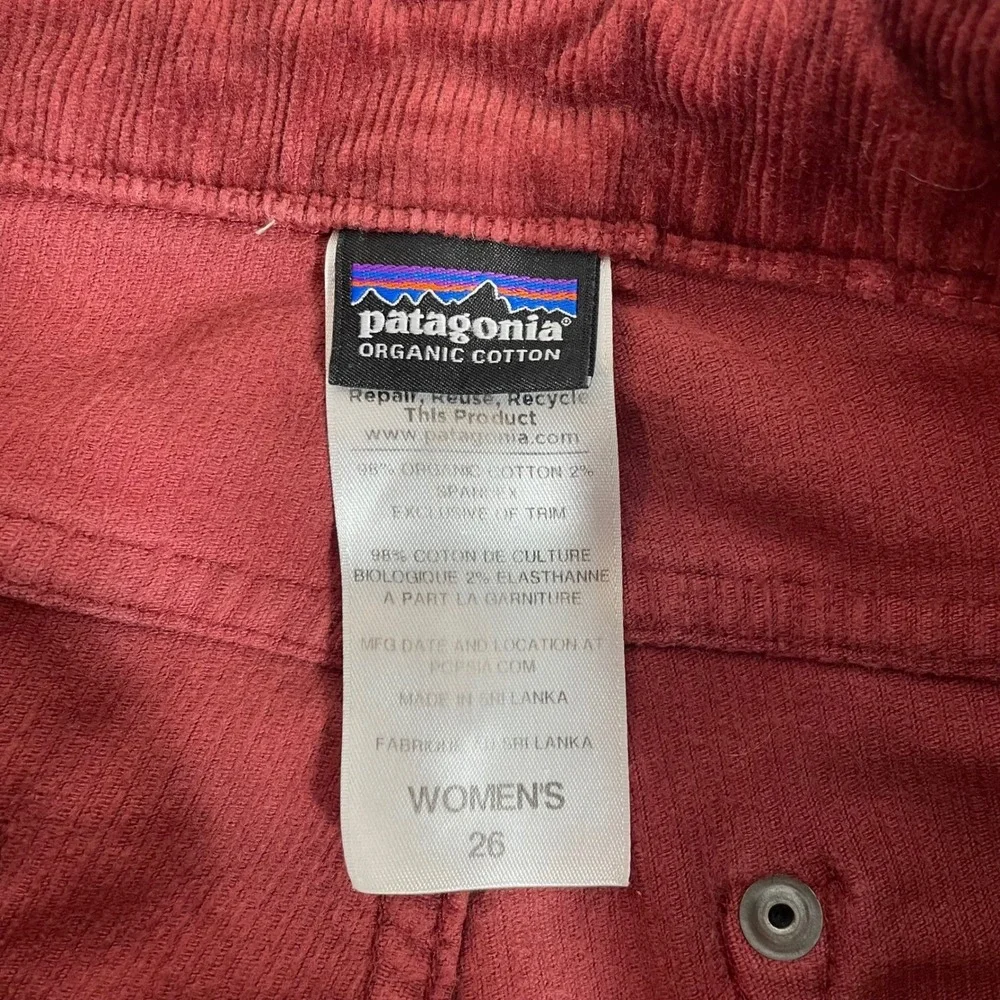 Patagonia Corduroy Pants Womens 29 Fitted Slim Fit (Sz Tag 26) Organic Cotton